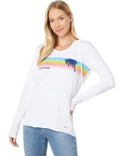 Life is Good Hoodies & Sweatshirts Spectrum Palm Long Sleeve Crusher-Lite™ Hooded Tee