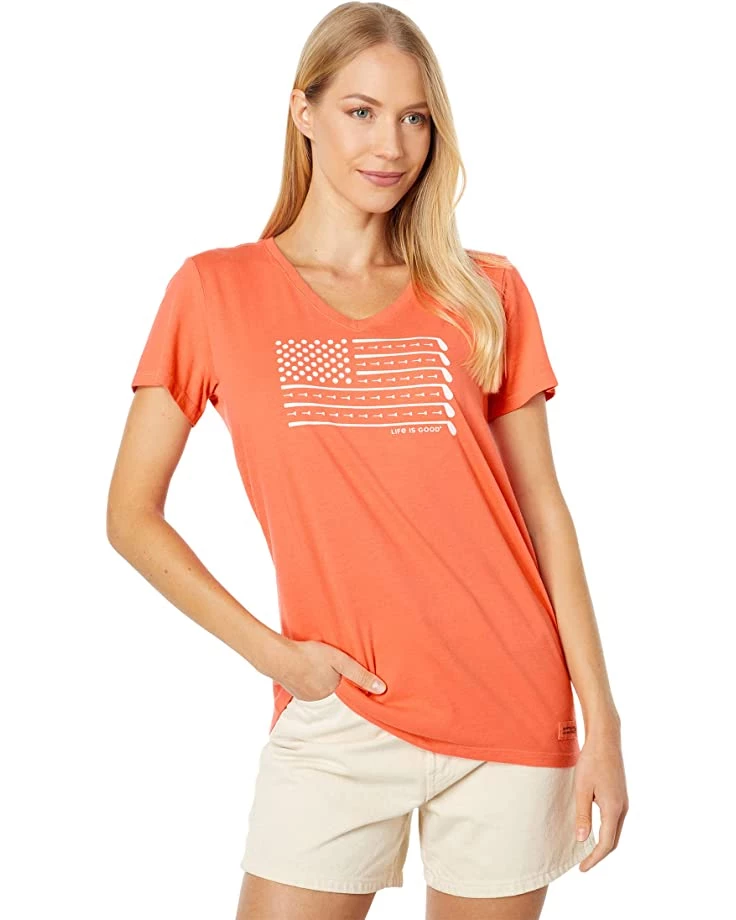 Life is Good Shirts & Tops Golf Flag Crusher-Lite™ Vee 3 Life is Good Shirts & Tops Golf Flag Crusher-Lite™ Vee