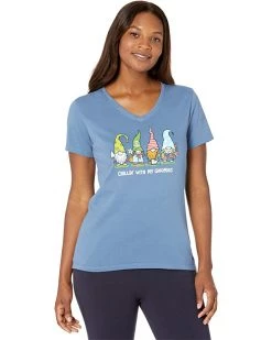 Life is Good Shirts & Tops Garden Gnomies Chillin' Short Sleeve Crusher™ Vee