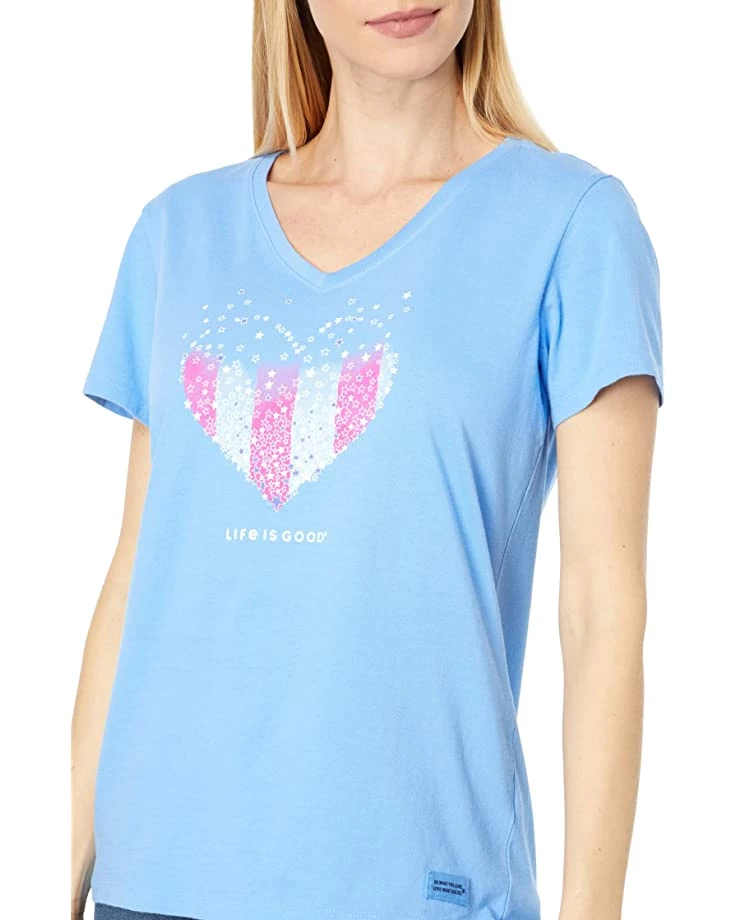 Life is Good Shirts & Tops Heart Stars and Stripes Crusher™ Vee 5 Life is Good Shirts & Tops Heart Stars and Stripes Crusher™ Vee - Image 3