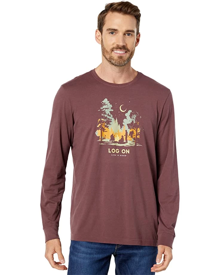 Life is Good Shirts & Tops Log On Campfire Long Sleeve Crusher-Lite™ Tee 3 Life is Good Shirts & Tops Log On Campfire Long Sleeve Crusher-Lite™ Tee