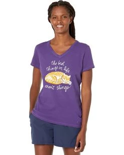 Life is Good Shirts & Tops Best Things Cat Crusher™ Vee