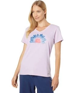 Life is Good Shirts & Tops Crusher Vee Watercolor Daisy