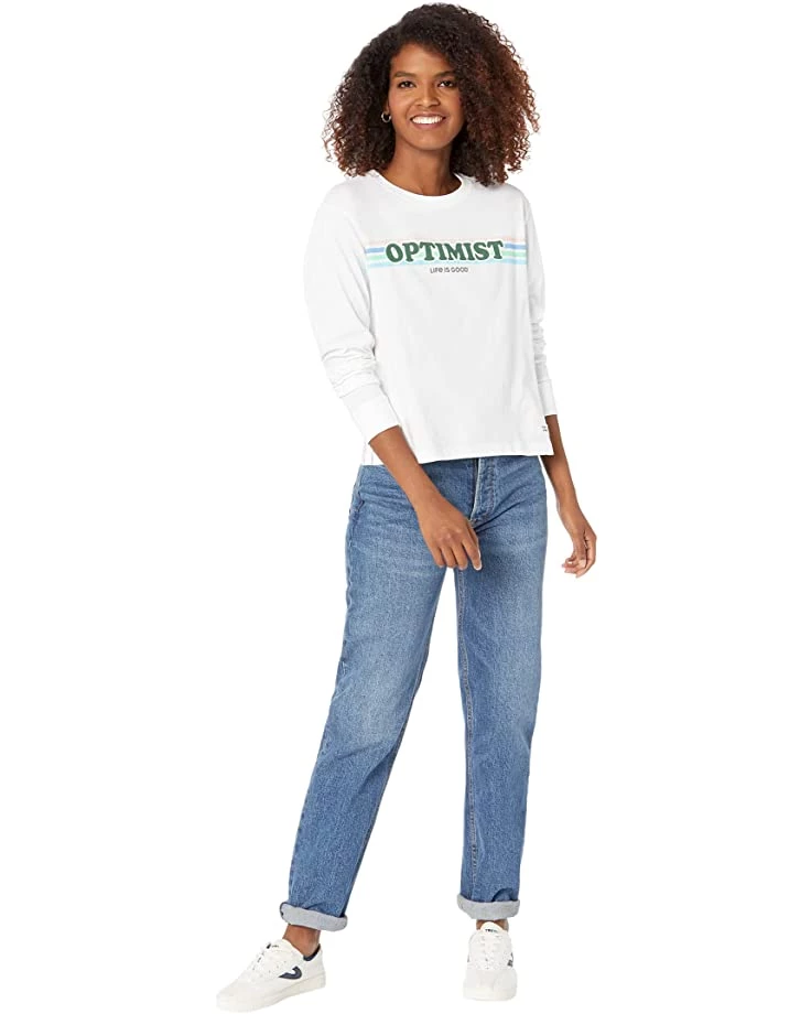Life is Good Shirts & Tops Optimist Retro Stripe Long Sleeve Boxy Tee 6 Life is Good Shirts & Tops Optimist Retro Stripe Long Sleeve Boxy Tee - Image 4