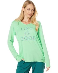 Life is Good Hoodies & Sweatshirts LIG Floral Stack Long Sleeve Crusher-Lite™ Hooded Tee