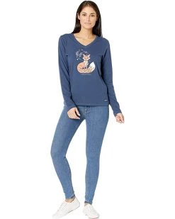 Life is Good Shirts & Tops Wild Fox Long Sleeve Crusher™ Vee -Life is Good Sales Store 71NYTa5o3lL. AC SR736920