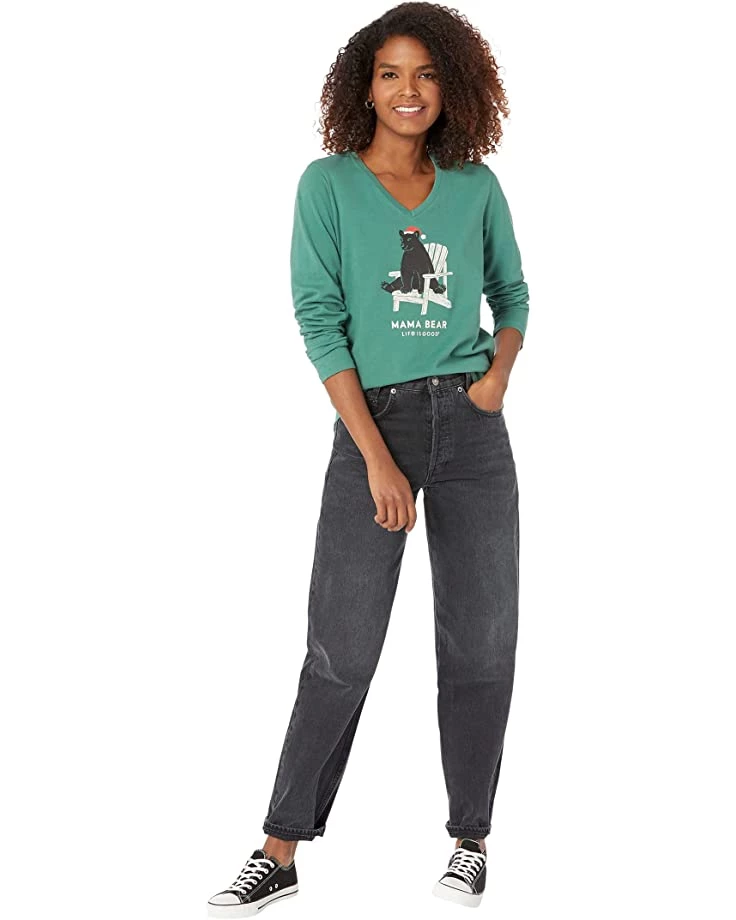 Life is Good Shirts & Tops Holiday Adirondack Bear Long Sleeve Crusher™ Vee 6 Life is Good Shirts & Tops Holiday Adirondack Bear Long Sleeve Crusher™ Vee - Image 4