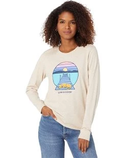 Life is Good Shirts & Tops Dock Dog Sunset Long Sleeve Crusher™ Tee