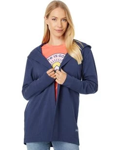 Life is Good Sweaters Solid Crusher-Flex™ Open Cardigan