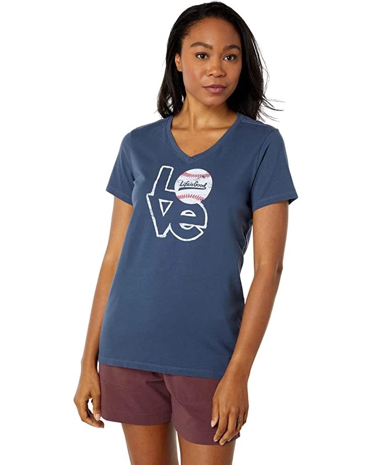 Life is Good Shirts & Tops Love Baseball Crusher™ Vee 3 Life is Good Shirts & Tops Love Baseball Crusher™ Vee