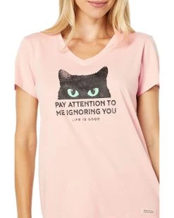 Life is Good Shirts & Tops Pay Attention Cat Eyes Crusher™ Vee -Life is Good Sales Store 71bYUtGFTsL. AC SR736920