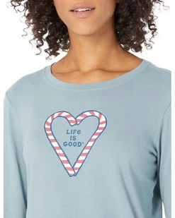 Life is Good Shirts & Tops Candy Cane Holiday Long Sleeve Crusher™ Tee -Life is Good Sales Store 71gEzQ9jEGL. AC SR736920