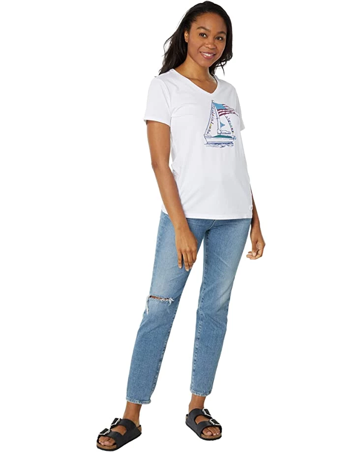 Life is Good Shirts & Tops Big USA Sailboat Crusher-Lite™ Vee 6 Life is Good Shirts & Tops Big USA Sailboat Crusher-Lite™ Vee - Image 4