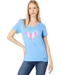 Life is Good Shirts & Tops Heart Stars and Stripes Crusher™ Vee