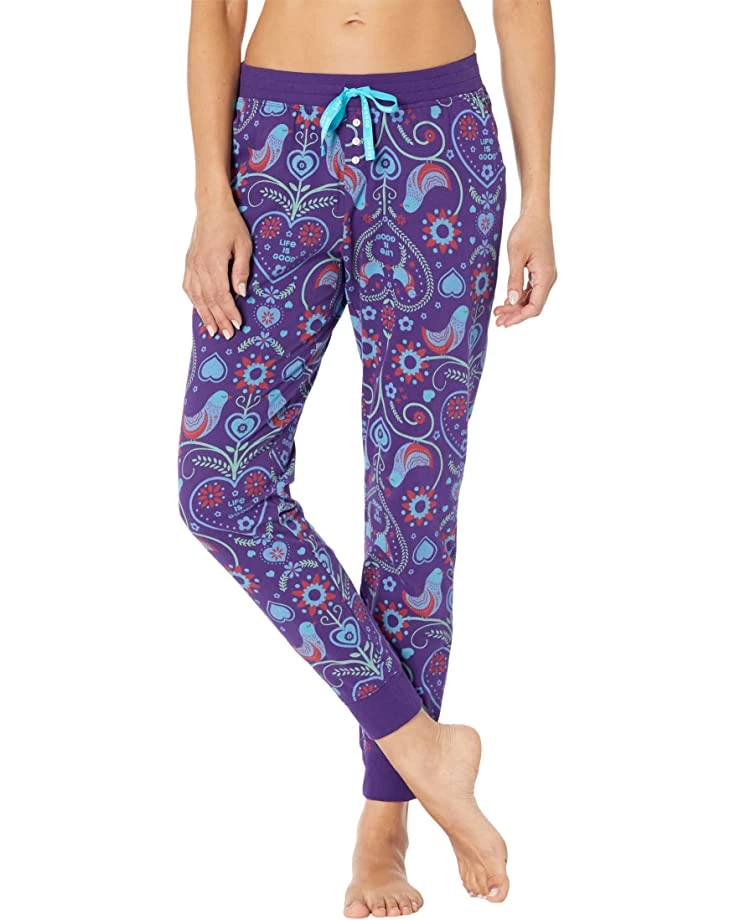 Life is Good Sleepwear Folk Art Bird Snuggle Up Sleep Joggers 3 Life is Good Sleepwear Folk Art Bird Snuggle Up Sleep Joggers