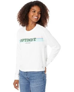 Life is Good Shirts & Tops Optimist Retro Stripe Long Sleeve Boxy Tee