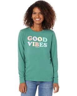 Life is Good Shirts & Tops Good Vibes Long Sleeve Crusher™ Tee