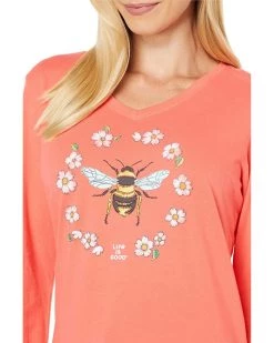 Life is Good Shirts & Tops Flowerbee Long Sleeve Crusher™ Vee -Life is Good Sales Store 81A0nyp838L. AC SR736920