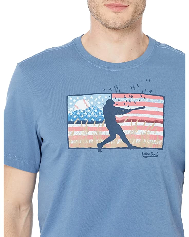 Life is Good Shirts & Tops USA Baseball Flag Crusher-Lite™ Tee 5 Life is Good Shirts & Tops USA Baseball Flag Crusher-Lite™ Tee - Image 3