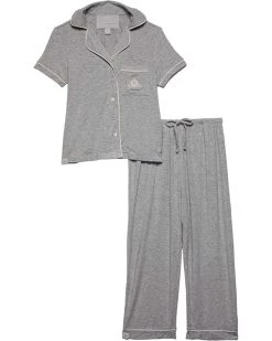 Barefoot Dreams Kids Malibu Collection Disney Princess Piped PJ Set (Little Kids/Big Kids) | Sleepwear