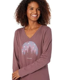 Life is Good Shirts & Tops Twinkling Tree Forest Long Sleeve Crusher™ Vee -Life is Good Sales Store 81L6Tlel1CL. AC SR736920