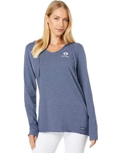 Life is Good Hoodies & Sweatshirts Crusher-Lite™ Long Sleeve Striped Hooded Tee