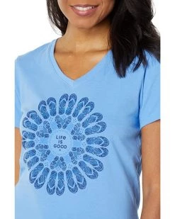 Life is Good Shirts & Tops Flip-Flop Mandala Crusher™ Vee -Life is Good Sales Store 81NdER1BIL. AC SR736920