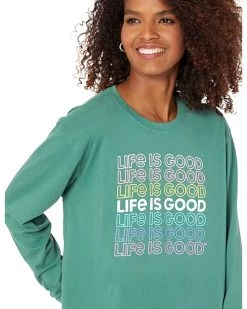 Life is Good Shirts & Tops LIG Multi-Stack Long Sleeve Boxy Tee -Life is Good Sales Store 81ViPdDv gL. AC SR736920