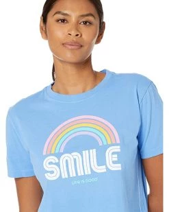 Life is Good Shirts & Tops Smile Rainbow Short Sleeve Boxy Tee -Life is Good Sales Store 81YZl688WL. AC SR736920