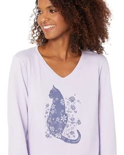 Life is Good Shirts & Tops Cat Flower Power Long Sleeve Crusher™ Vee -Life is Good Sales Store 81b2C6Eh3qL. AC SR736920