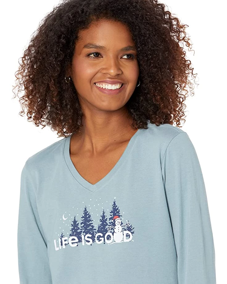 Life is Good Shirts & Tops Snowman Landscape Long Sleeve Crusher™ Vee 5 Life is Good Shirts & Tops Snowman Landscape Long Sleeve Crusher™ Vee - Image 3