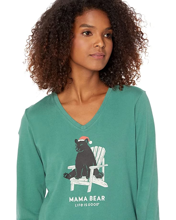 Life is Good Shirts & Tops Holiday Adirondack Bear Long Sleeve Crusher™ Vee 5 Life is Good Shirts & Tops Holiday Adirondack Bear Long Sleeve Crusher™ Vee - Image 3
