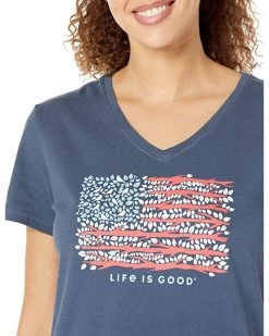 Life is Good Shirts & Tops Flag Tree Crusher™ Vee -Life is Good Sales Store 91rJG9BFWPL. AC SR736920